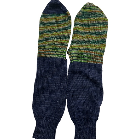 Handknit Handcrafted Merino Wool Women’s Socks Sz L - Picture 1 of 8